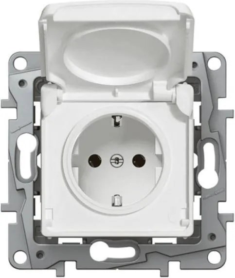 Legrand Контакт ШУКО 16A противовлажен IP44 и детска защита цвят бял Niloe  - 764531