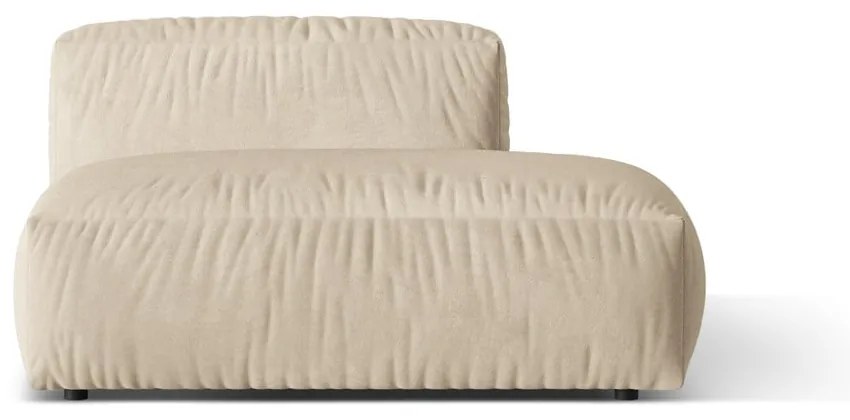 Бежов кадифен модул за диван (десен ъгъл) Martina – Micadoni