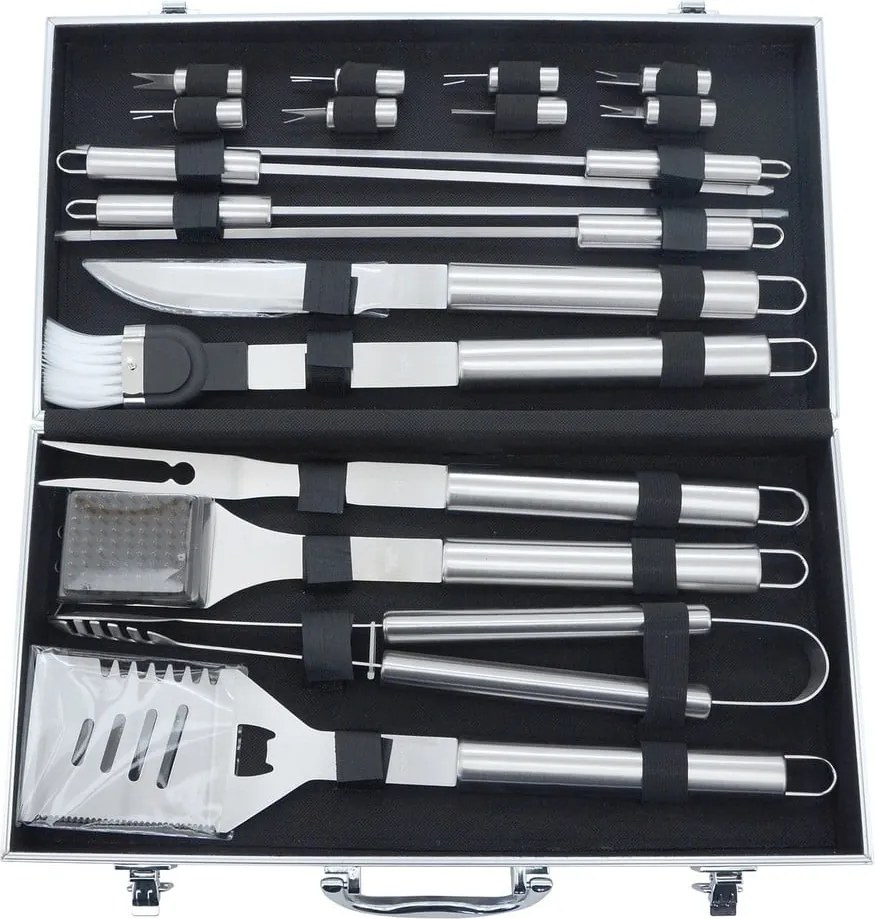 Комплект от 18 инструмента за печене на скара в алуминиев калъф - Cattara