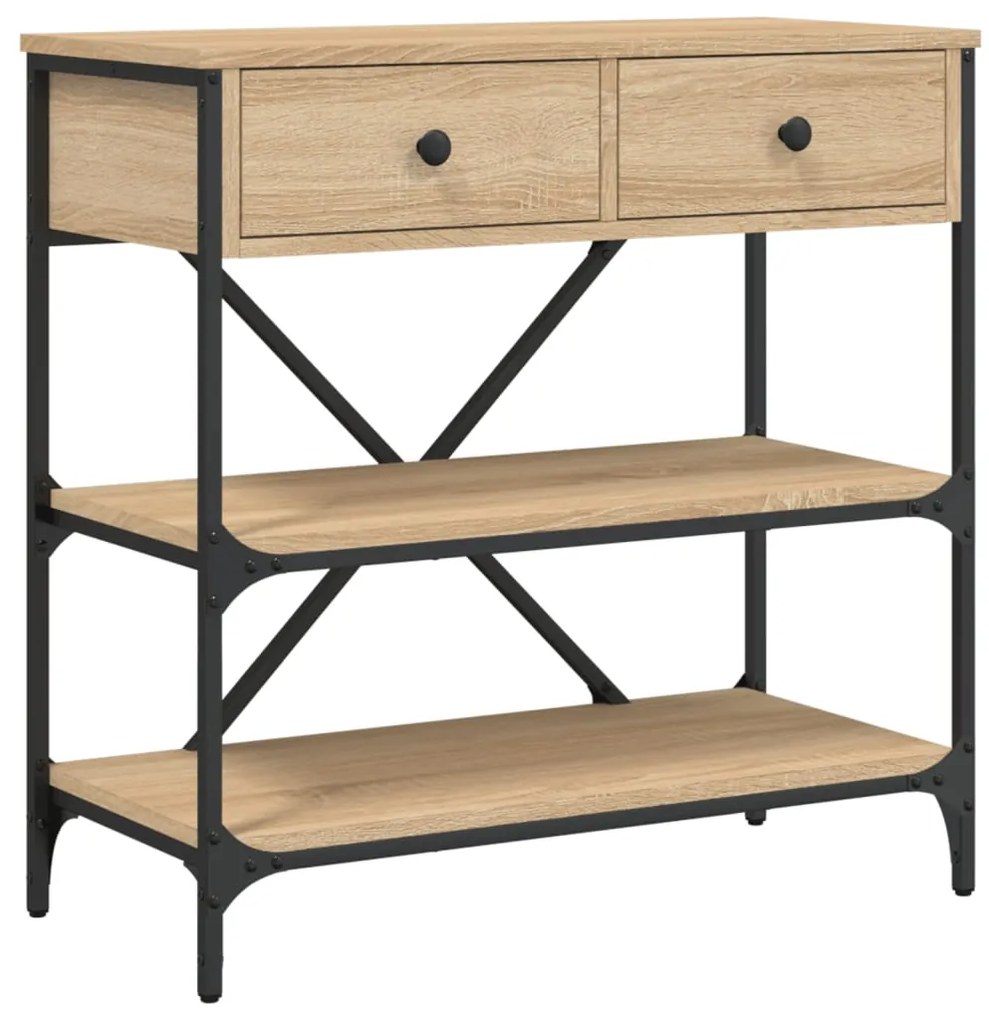 833409 vidaXL Конзолна маса, дъб сонома, 75x34,5x75 см, инженерно дърво