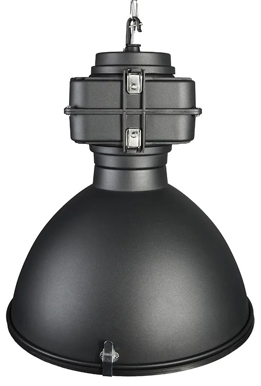 Интелигентен индустриален висящ аплик черен 53 см с A60 Wifi - Sicko