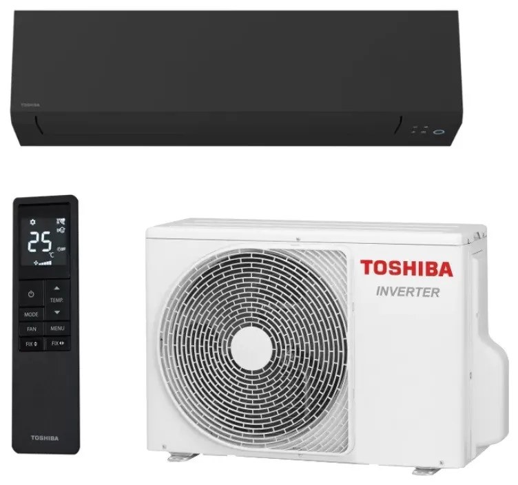 Инверторен климатик Toshiba Shorai Edge RAS-B13G3KVSGB-E + RAS-13J2AVSG-E1, 13000 BTU, 26 м2, A+++, Wi-Fi, R-32, 12 функции, Черен