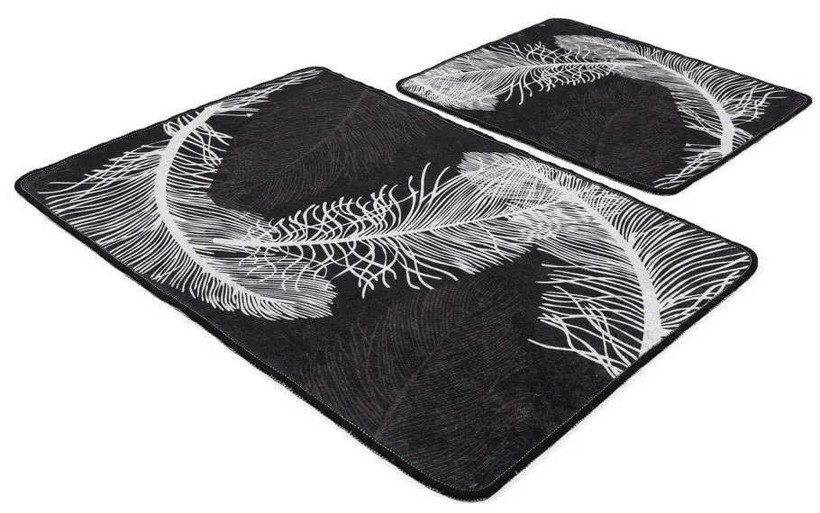 Антрацитни килими за баня в комплект от 2 бр. 60x100 cm Alisan – Foutastic