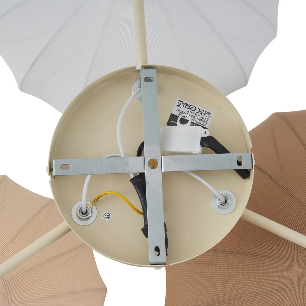 Japandi плафон бял с бежово и кафяво 3 светлини - Multi Bida