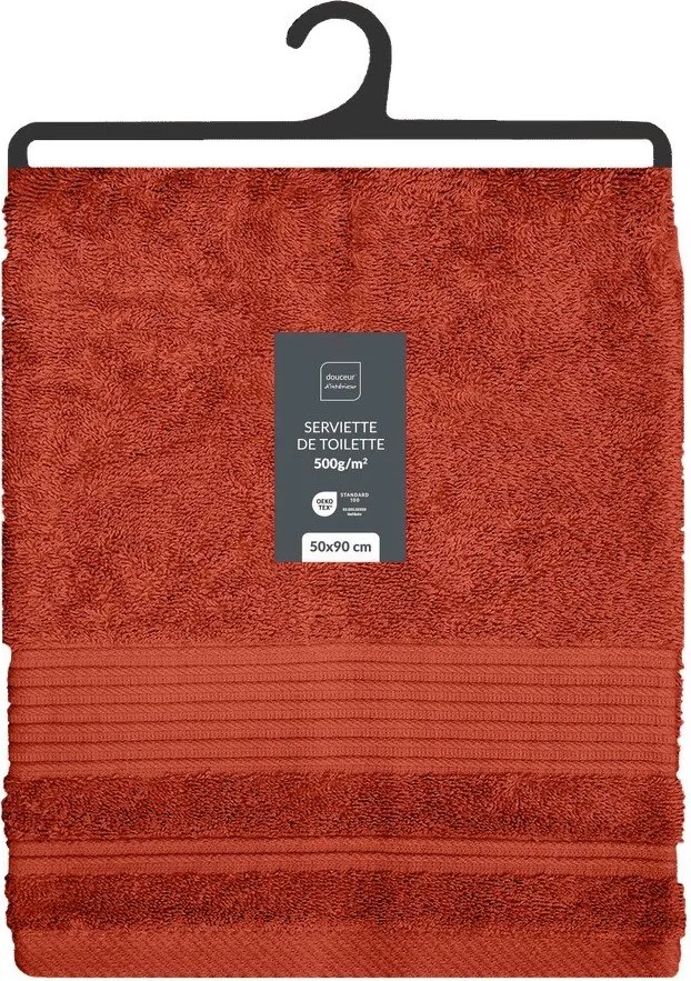 Памучна кърпа от тери в тухлен цвят 50x90 cm Tendresse – douceur d'intérieur