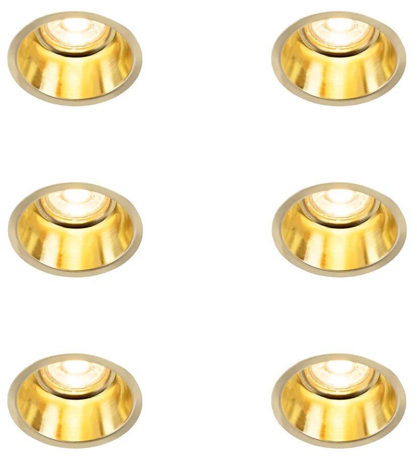 Комплект от 6 модерни вградени спота злато - Dept
