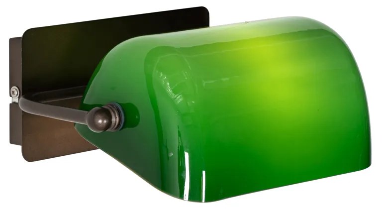 Класически стенен аплик тъмно бронз със зелено стъкло - Banker