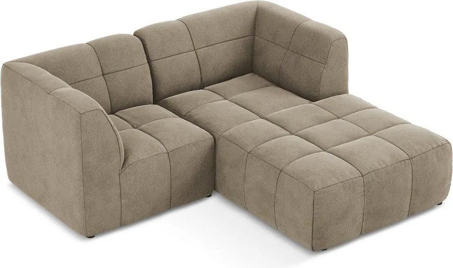 Кафяв кадифен ъглов диван (десен ъгъл) Aloha – Makamii