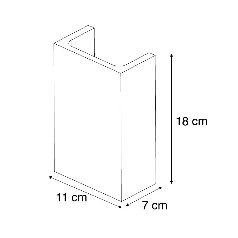 Индустриален стенен аплик сив бетон правоъгълен - Meaux