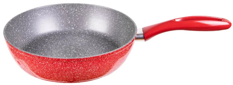 Дълбок тиган ZEPHYR Red Passion ZP 4419 E28D, 28х7 см, Мраморно покритие, Индукция, Червен