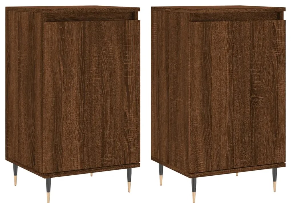 831051 vidaXL Бюфети 2 бр кафяв дъб 40x35x70 см инженерно дърво