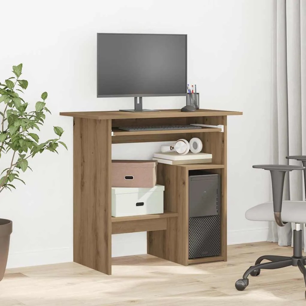855995 vidaXL Бюро, дъб артизан, 80x45x74 см, инженерно дърво