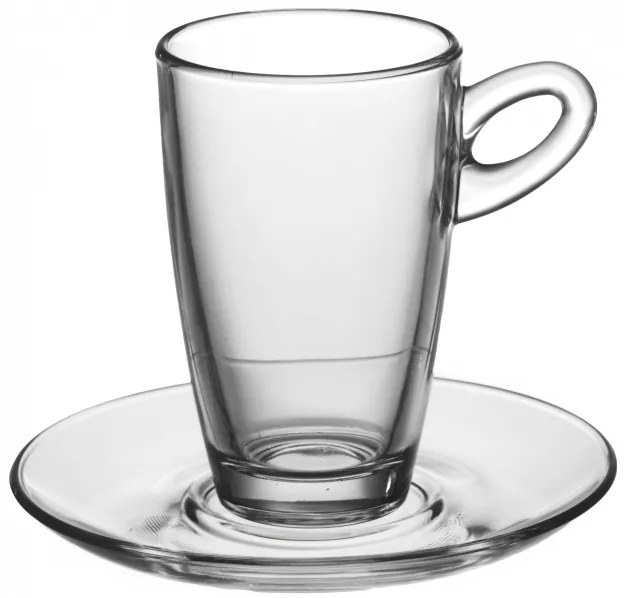 Vitrum - Стъклена чаша с чинийка за топли напитки 75мл MOCCA ESPRESSO VM-1184000/1183000