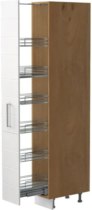 Висок подов шкаф Hudson K21-30-1KZ-Walnut - White