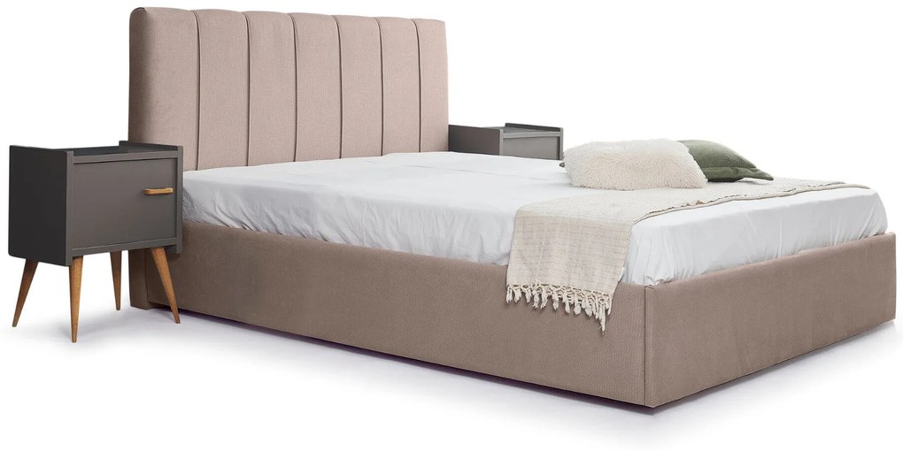 Тапицирано легло New York-Mocca-160 x 200-Ξύλα Ελάτου