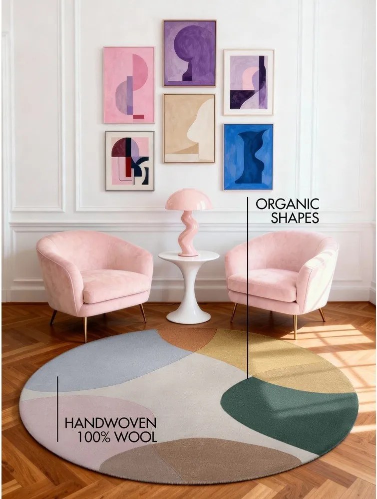 Ръчно изработен вълнен кръгъл килим ø 160 cm Hackney Clarissa – Ted Baker