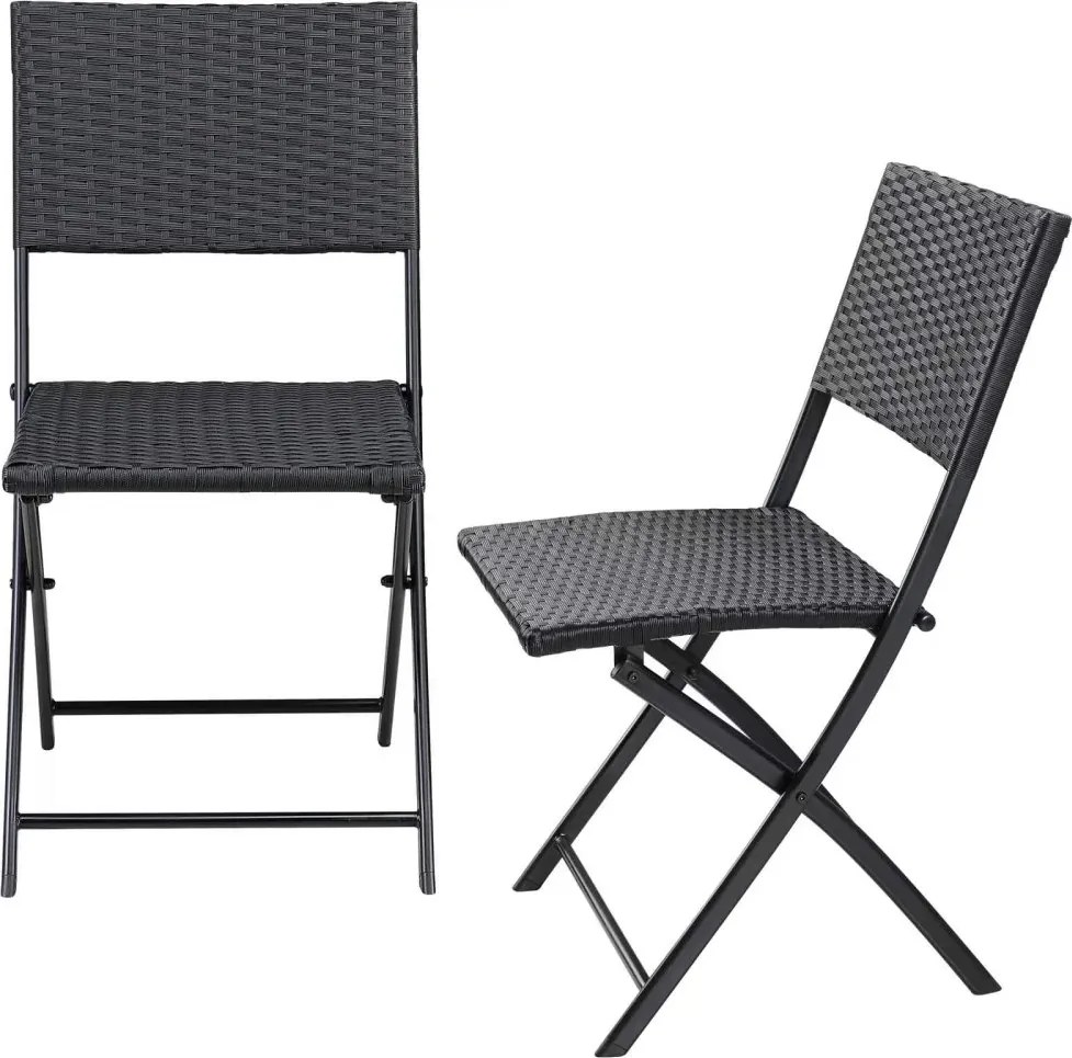 Сгъваеми градински столове ROME от полиратан - комплект от 2 броя, товароносимост 120 кг