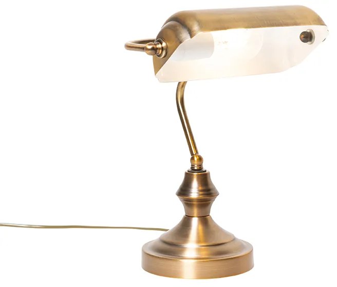 Класическа настолна лампа/Нотариална лампа бронз - Banker