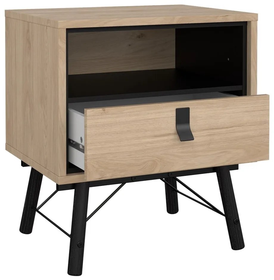 Нощно шкафче в дъбов декор в естествен цвят Ry - Tvilum