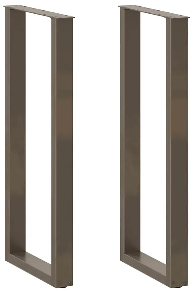 4013243 vidaXL Крака за бар маса, U-образни, 2 бр., естествена стомана, 40 x (110-111) см, стомана