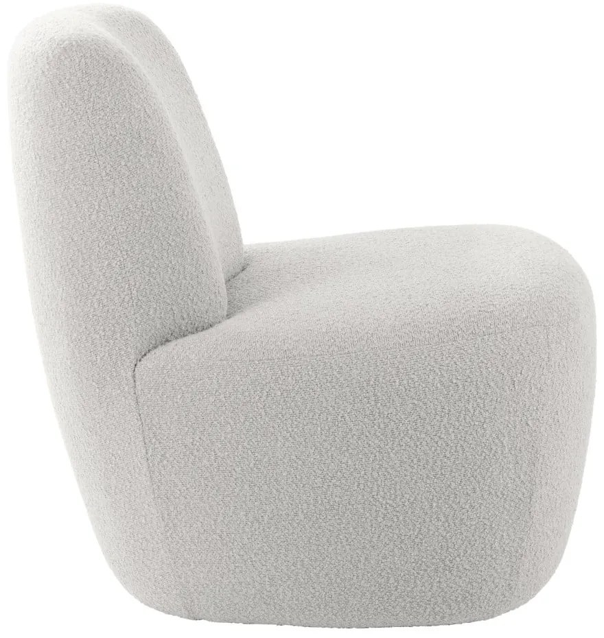 Бяло кресло от плат букле Ada – Leitmotiv