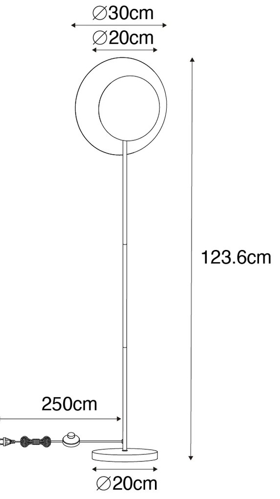 Подова лампа в стил арт деко черна със злато - Emilienne