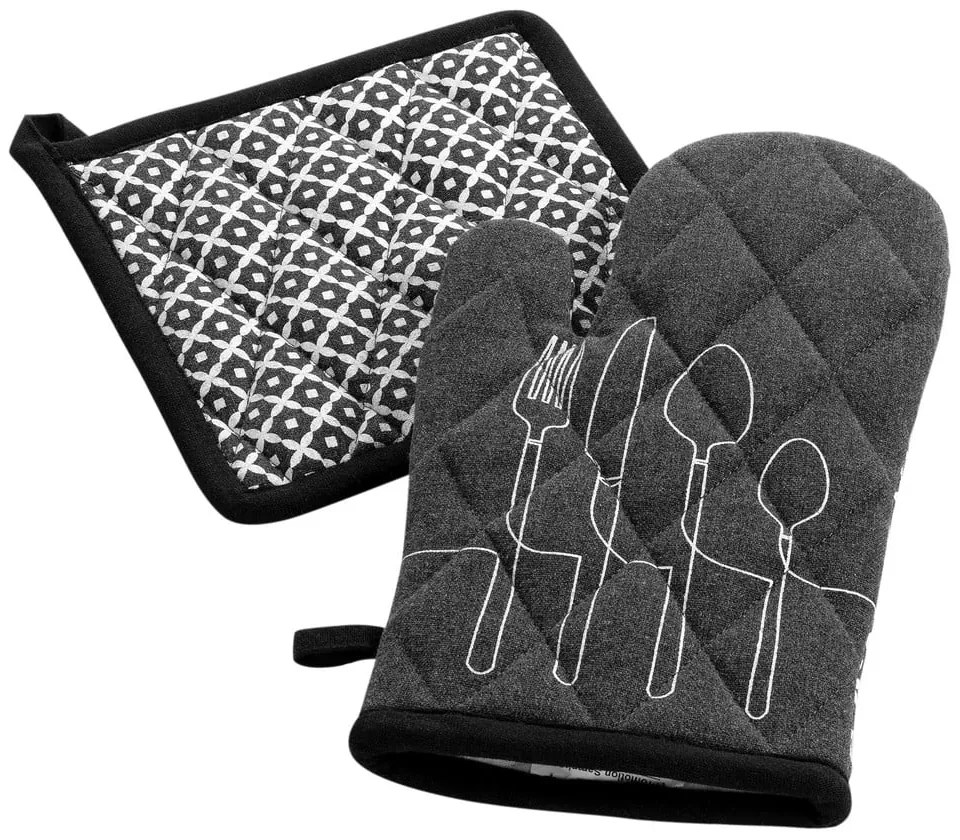 Ръкавици за фурна в комплект от 2 бр. от рециклиран памук Cuisiline – douceur d'intérieur