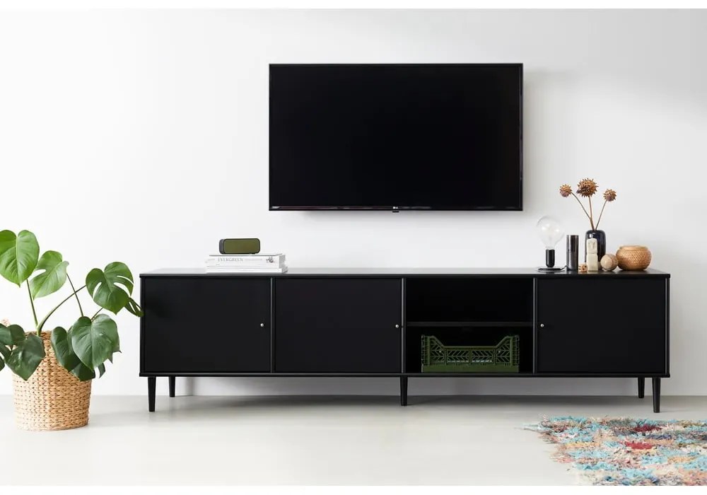 Черен ТВ скрин с метални крака Mistral 233 - Hammel Furniture