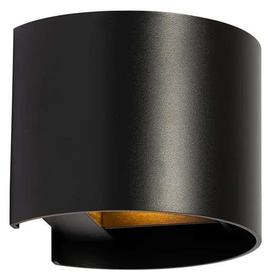 Модерна стенна лампа черна с кръгъл светлинен ефект - Edwin