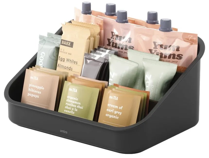 Черен органайзер за козметика за баня от рециклирана пластмаса Bellwood – Umbra