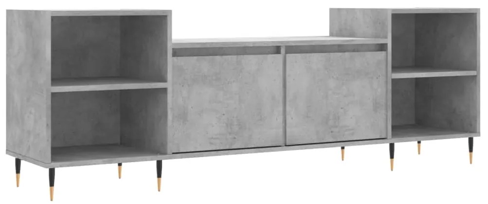 831336 vidaXL ТB шкаф, сив, 160x35x55 см, инженерно дърво