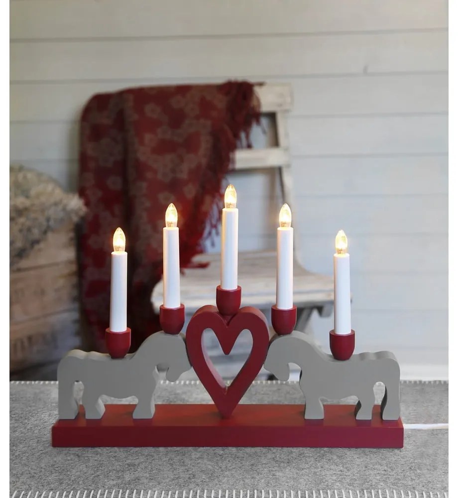 Червена коледна светлинна украса Leksand – Star Trading