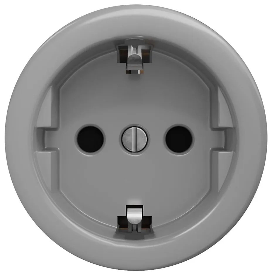 Kliklap - Ретро битова розетка без рамка SCHUKO 230V/16A сива