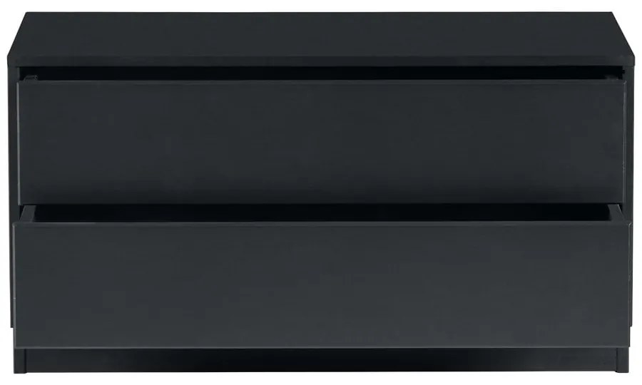 Черна модулна телевизионна масичка от борова дървесина 75x40 cm Finca - WOOOD