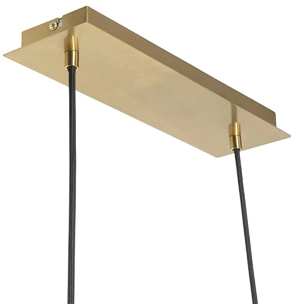 Модерен висящ аплик златен 100 см 5-лампа с димно стъкло - Атина