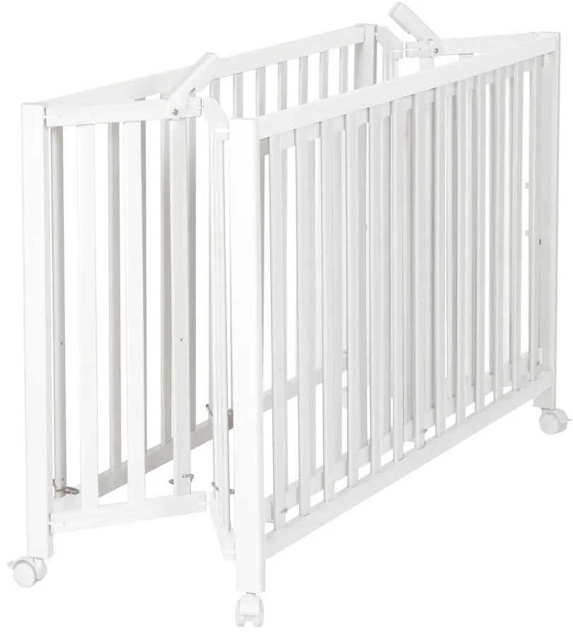 Бяло сгъваемо легло на колела 60x120 cm Fold up - Roba