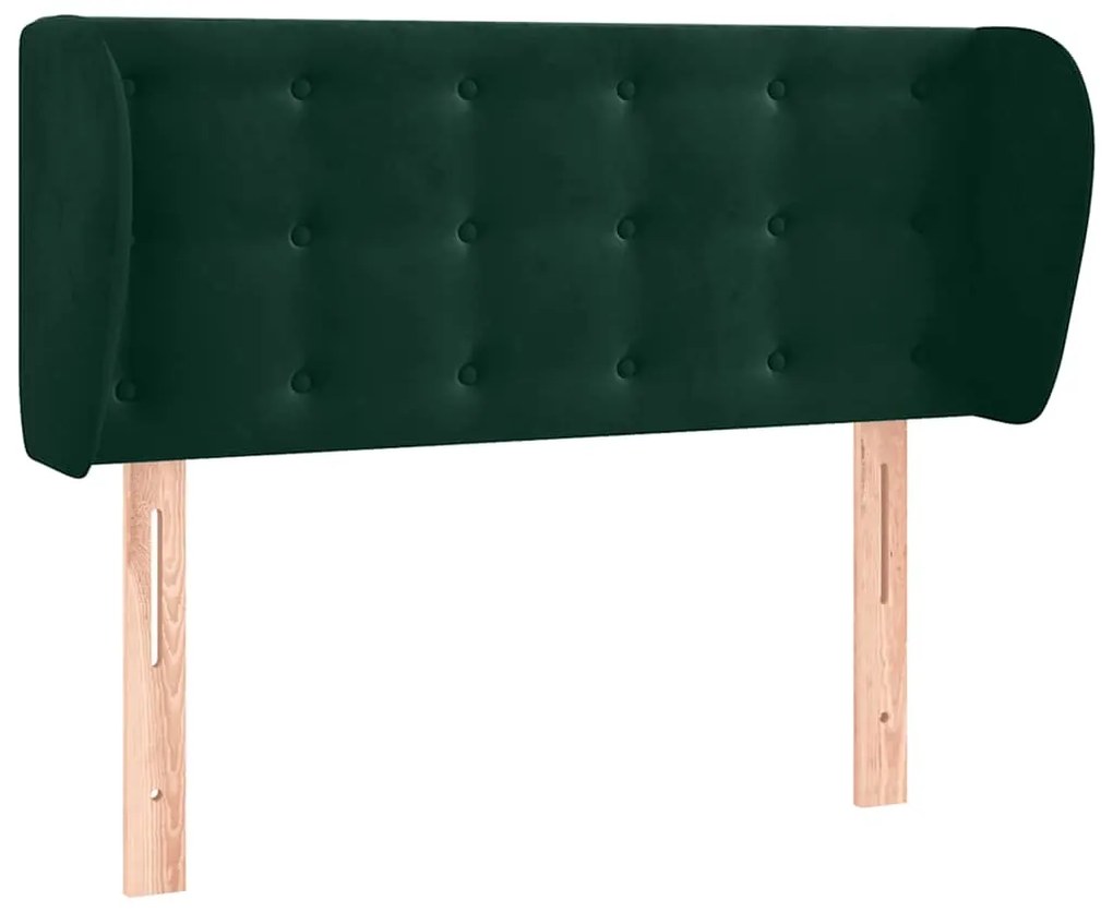 3117617 vidaXL Горна табла за легло с уши, тъмнозелена, 93x23x78/88 см, кадифе