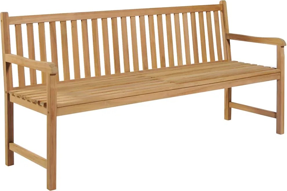 3062798 vidaXL Градинска пейка с шалте на сиво каре, 175 см, тик масив