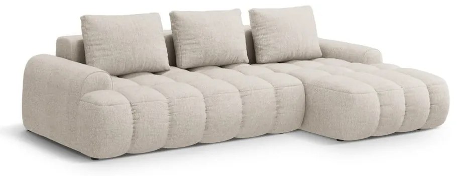 Бежов сгъваем/с място за съхранение ъглов диван (десен ъгъл) Linz – Cosmopolitan Design
