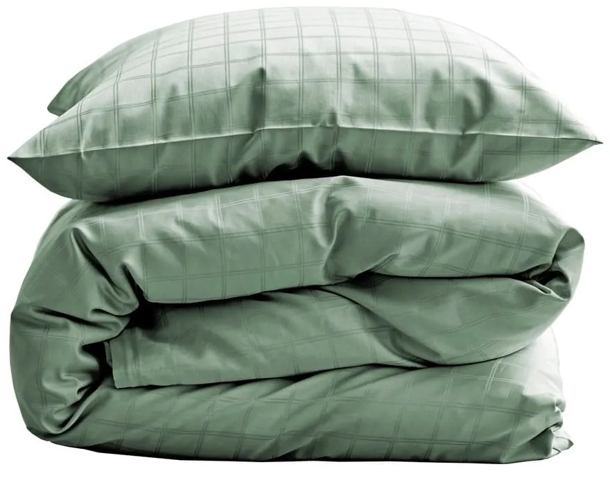 Светлозелено дамасково спално бельо за единично легло 140x200 cm Clear - Södahl