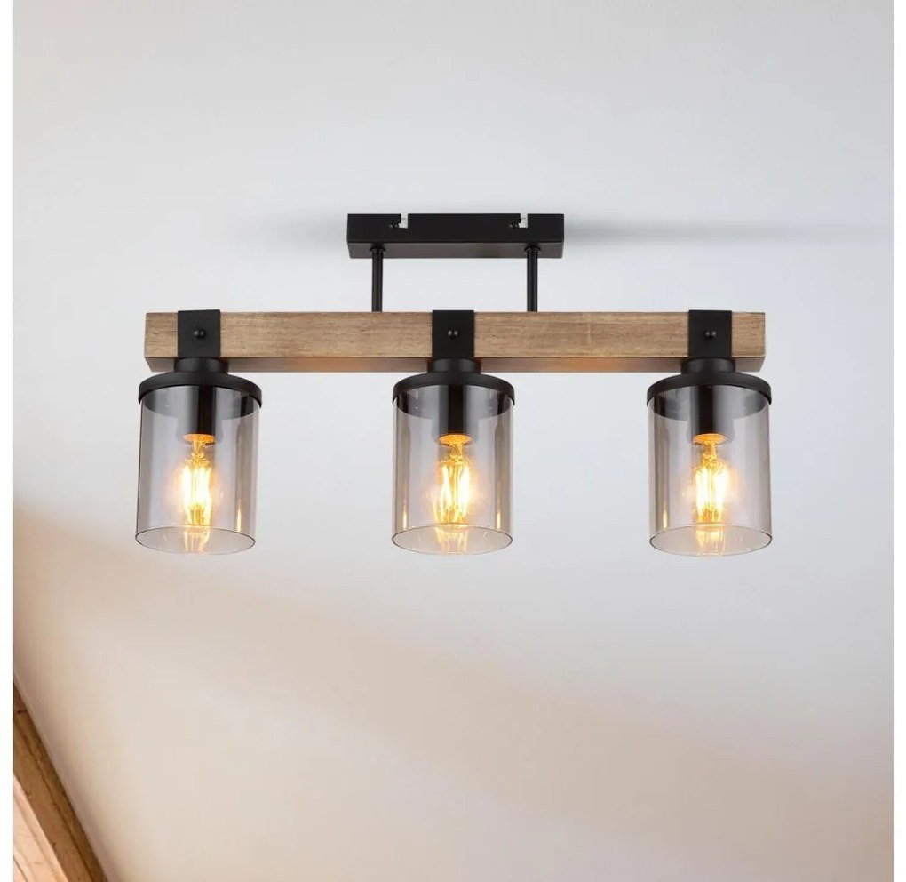 Brilagi - Плафониера VISTA 3xE27/60W/230V, дъб