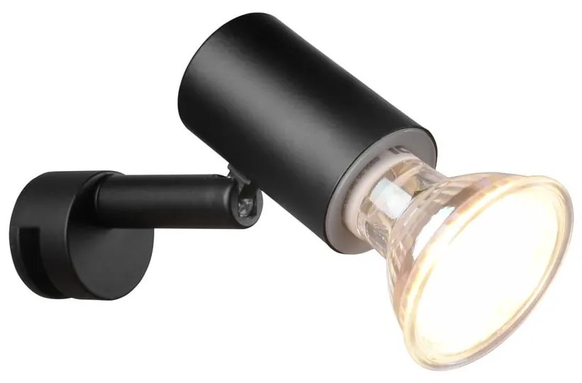 Матовочерна стенна лампа (дължина 10 см) Lorenzo - Trio