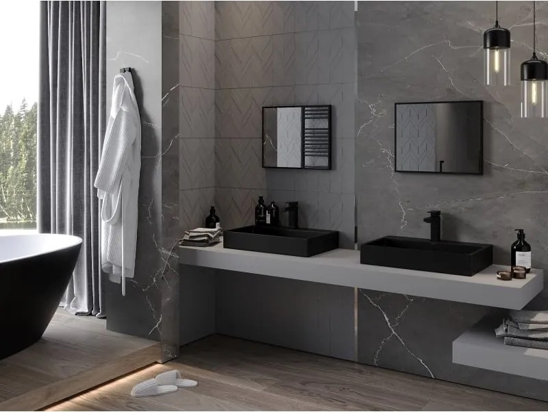 Mexen Loft правоъгълно огледало за баня 50 x 40 см, черна рамка - 9852-050-040-000-70