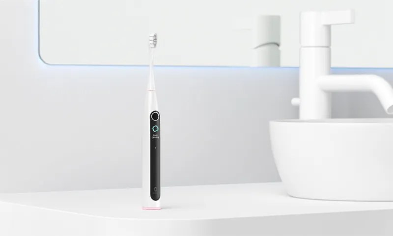Електрическа четка за зъби Oclean X Lite, 72000 об/мин, 5 режима, Smart, Тъчскрийн, До 40 дни автономия, Отчитане на почистените зони, Светлосив