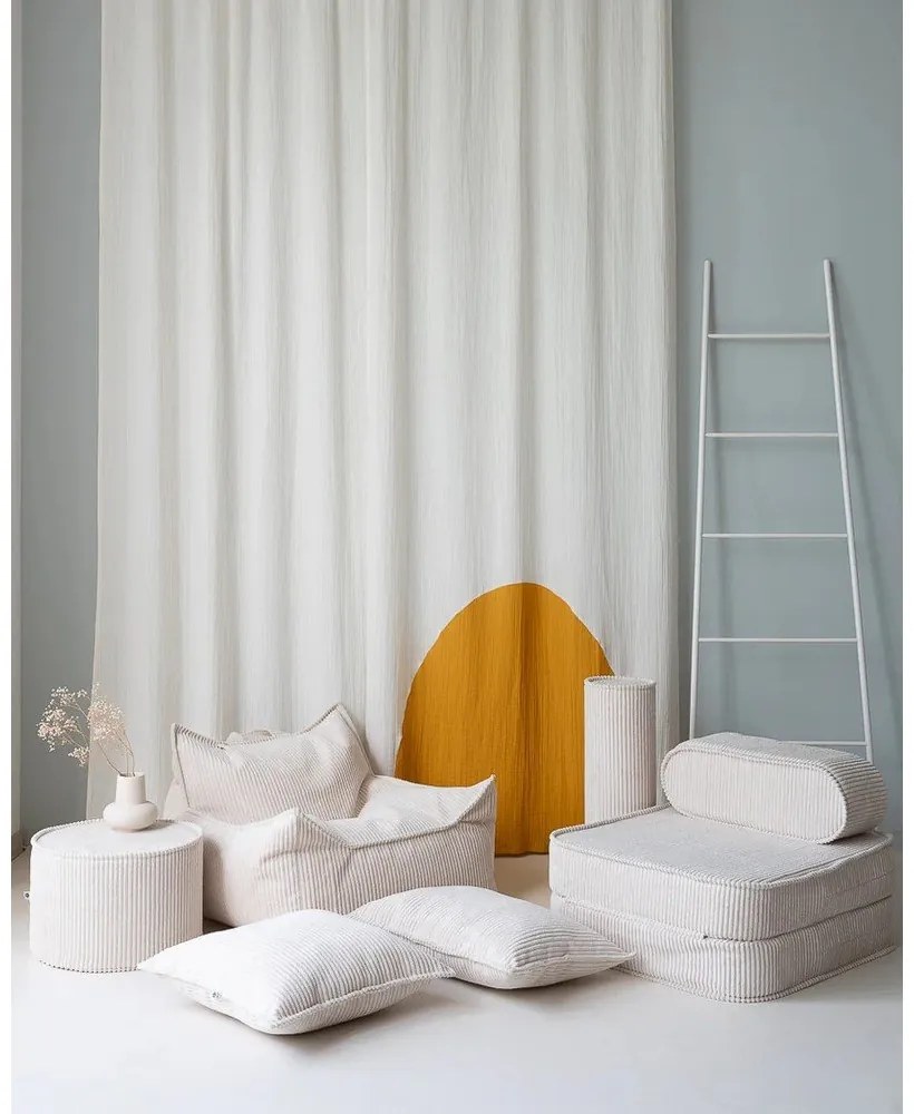 Кремава детска възглавница за диван от рипсено кадифе Block – Wigiwama