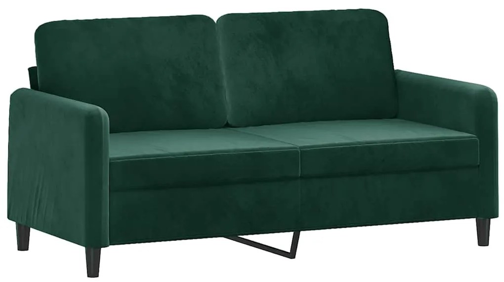 359444 vidaXL 2-местен диван, тъмнозелен, 140 см, кадифе