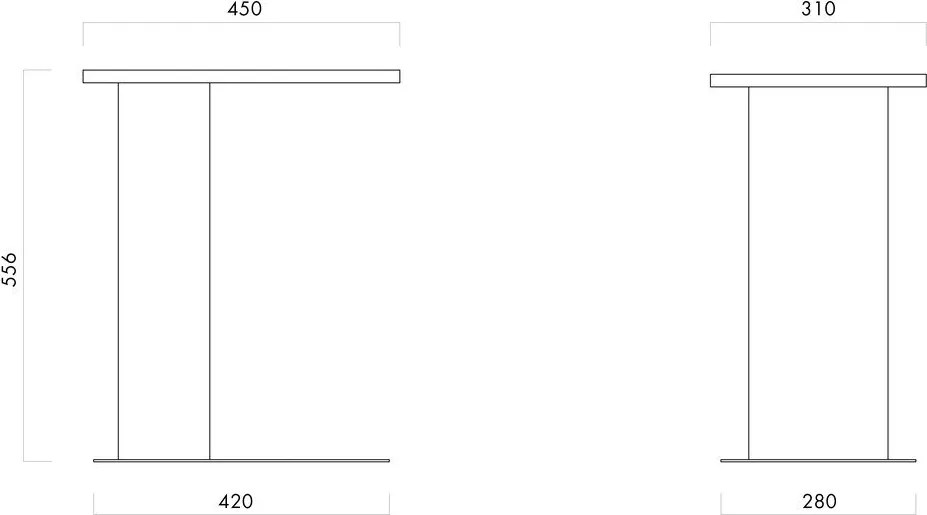 Метална странична масичка 48x34 cm Nuno – noo.ma