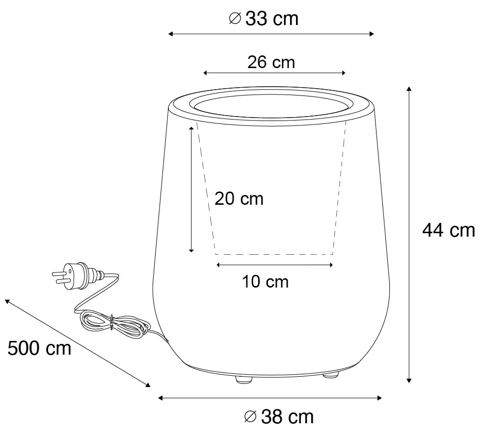 Подова лампа за външен монтаж саксия бяла IP44 - Flowerpot