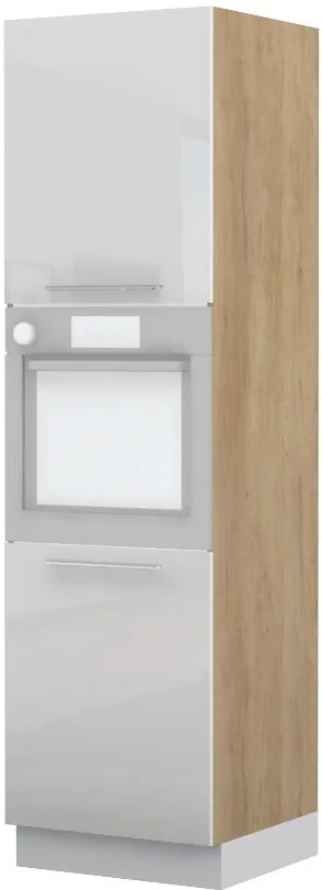 Висок подов шкаф за фурна Raval K21-60-2KR-Oak - White glossy