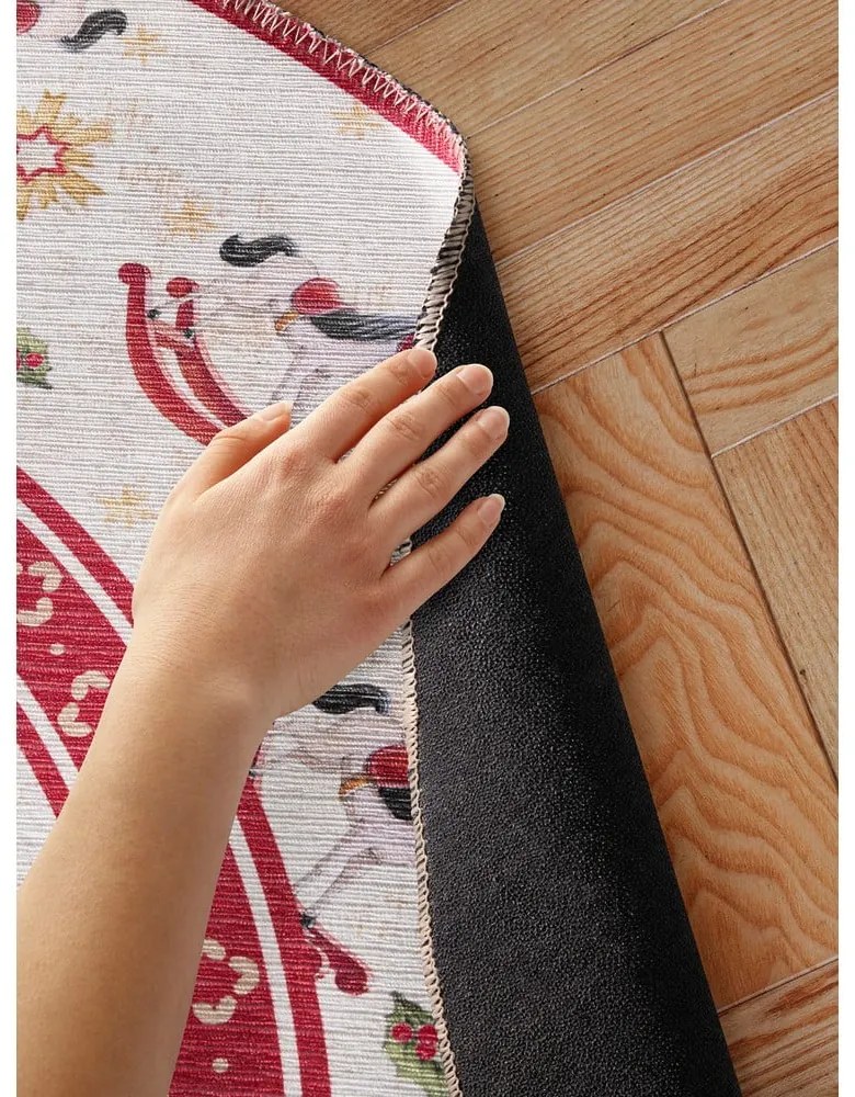 Червен кръгъл килим с коледен мотив ø 160 cm Toy's Delight Rocking Horse – Villeroy&Boch